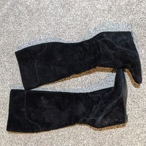 Tall Black Suede Via Spiga Boots